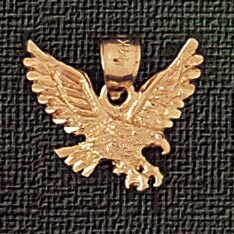 Dazzlers Jewelry Flying Eagle Pendant Necklace Charm Bracelet in Yellow, White or Rose Gold 2858, M…