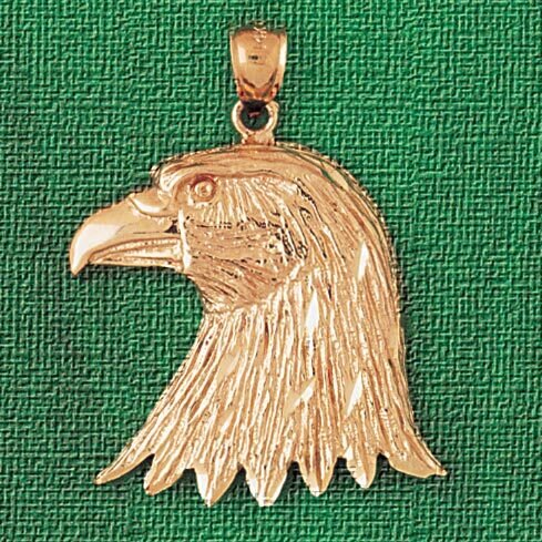 Eagle Head Pendant Necklace Charm Bracelet in Yellow, White or Rose Gold 2872