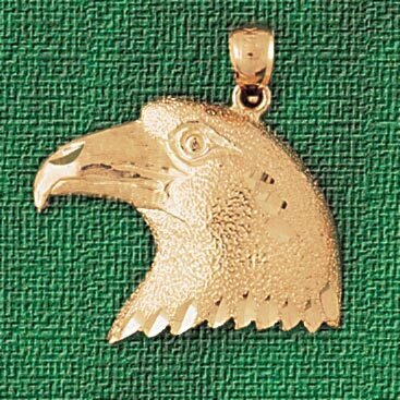 Eagle Head Pendant Necklace Charm Bracelet in Yellow, White or Rose Gold 2873