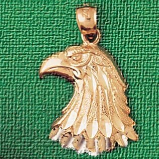 Eagle Head Pendant Necklace Charm Bracelet in Yellow, White or Rose Gold 2875
