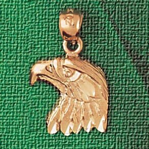 Dazzlers Jewelry Eagle Head Pendant Necklace Charm Bracelet in Yellow, White or Rose Gold 2876, MPN…