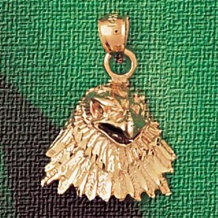 Eagle Head Pendant Necklace Charm Bracelet in Yellow, White or Rose Gold 2877