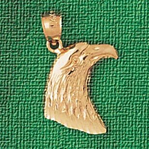 Eagle Head Pendant Necklace Charm Bracelet in Yellow, White or Rose Gold 2878