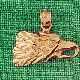 Dazzlers Jewelry Eagle Head Pendant Necklace Charm Bracelet in Yellow, White or Rose Gold 2879, MPN…