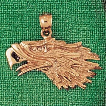 Eagle Head Pendant Necklace Charm Bracelet in Yellow, White or Rose Gold 2880