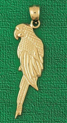 Parrot Pendant Necklace Charm Bracelet in Yellow, White or Rose Gold 2884