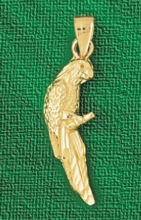 Parrot Pendant Necklace Charm Bracelet in Yellow, White or Rose Gold 2888
