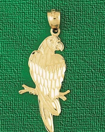 Parrot Pendant Necklace Charm Bracelet in Yellow, White or Rose Gold 2889