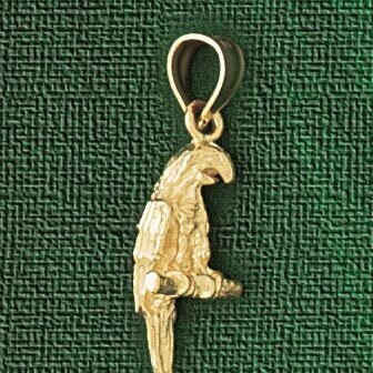 Parrot Pendant Necklace Charm Bracelet in Yellow, White or Rose Gold 2893