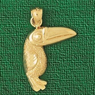 Parrot Pendant Necklace Charm Bracelet in Yellow, White or Rose Gold 2895