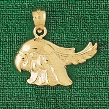Parrot Pendant Necklace Charm Bracelet in Yellow, White or Rose Gold 2896