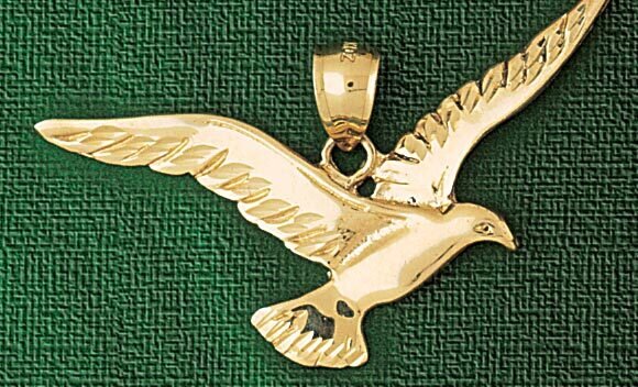 Bird Pendant Necklace Charm Bracelet in Yellow, White or Rose Gold 2916