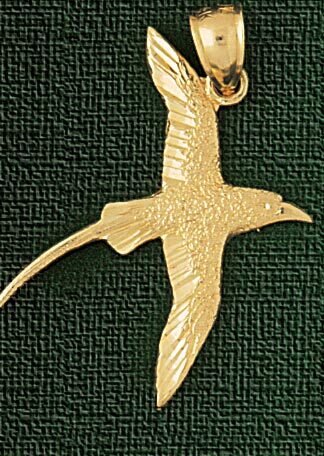 Bird Pendant Necklace Charm Bracelet in Yellow, White or Rose Gold 2918