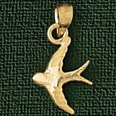 Dazzlers Jewelry Bird Pendant Necklace Charm Bracelet in Yellow, White or Rose Gold 2924, MPN: DZ-2…