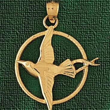 Bird Pendant Necklace Charm Bracelet in Yellow, White or Rose Gold 2925