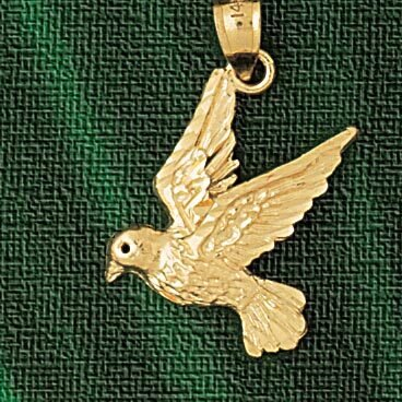 Bird Pendant Necklace Charm Bracelet in Yellow, White or Rose Gold 2928