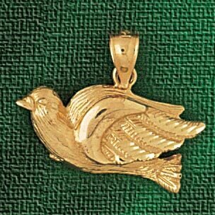 Bird Pendant Necklace Charm Bracelet in Yellow, White or Rose Gold 2932