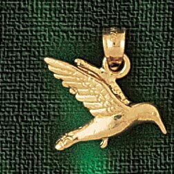 Dazzlers Jewelry Bird Pendant Necklace Charm Bracelet in Yellow, White or Rose Gold 2935, MPN: DZ-2…
