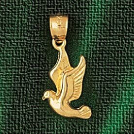 Bird Pendant Necklace Charm Bracelet in Yellow, White or Rose Gold 2936