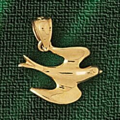Bird Pendant Necklace Charm Bracelet in Yellow, White or Rose Gold 2937