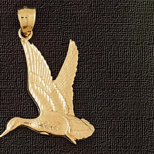 Ocean Bird Pendant Necklace Charm Bracelet in Yellow, White or Rose Gold 2951
