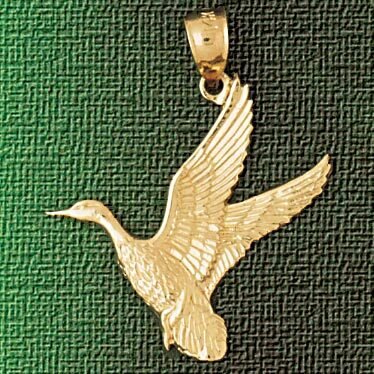 Ocean Bird Pendant Necklace Charm Bracelet in Yellow, White or Rose Gold 2952