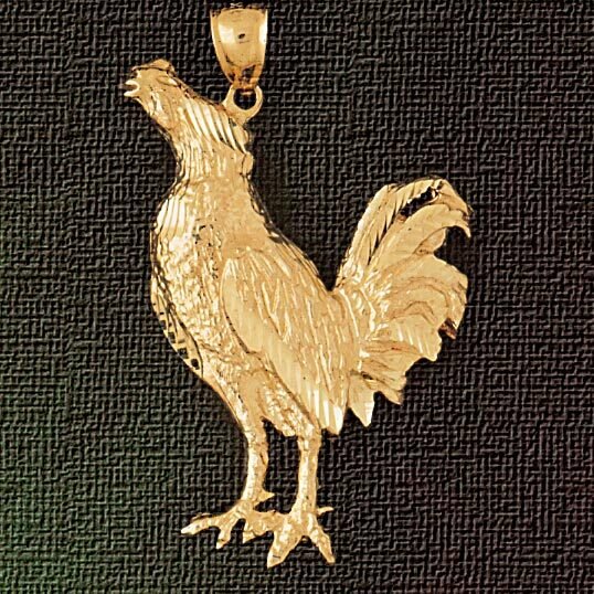 Dazzlers Jewelry Rooster Pendant Necklace Charm Bracelet in Yellow, White or Rose Gold 2961, MPN: D…