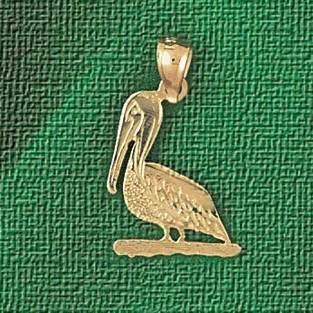 Pelican Pendant Necklace Charm Bracelet in Yellow, White or Rose Gold 2996