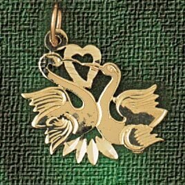 Dazzlers Jewelry Swan Pendant Necklace Charm Bracelet in Yellow, White or Rose Gold 3005, MPN: DZ-3…