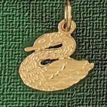 Dazzlers Jewelry Swan Pendant Necklace Charm Bracelet in Yellow, White or Rose Gold 3012, MPN: DZ-3…