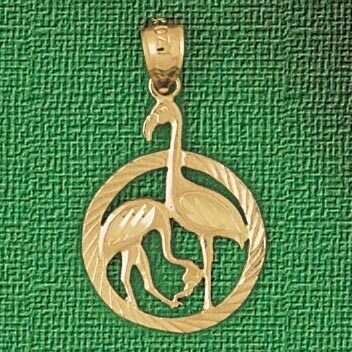 Standing Pelican Pendant Necklace Charm Bracelet in Yellow, White or Rose Gold 3016