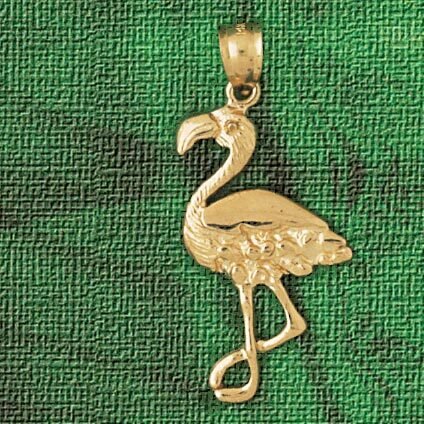 Standing Pelican Pendant Necklace Charm Bracelet in Yellow, White or Rose Gold 3018