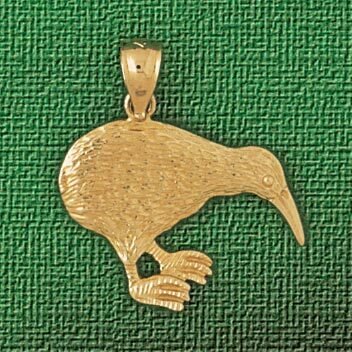 Kiwi Bird Pendant Necklace Charm Bracelet in Yellow, White or Rose Gold 3022