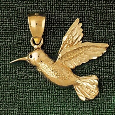 Hummingbird Pendant Necklace Charm Bracelet in Yellow, White or Rose Gold 3033