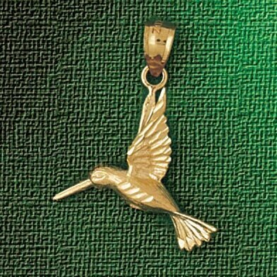 Hummingbird Pendant Necklace Charm Bracelet in Yellow, White or Rose Gold 3034