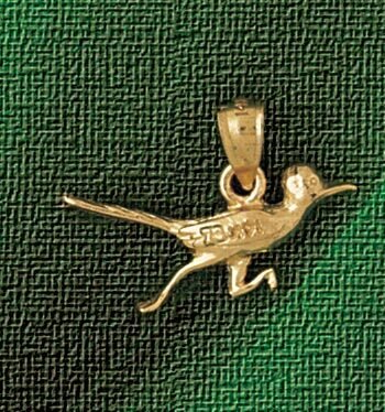 Dazzlers Jewelry Roadrunner Bird Pendant Necklace Charm Bracelet in Yellow, White or Rose Gold 3045…