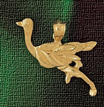 Roadrunner Bird Pendant Necklace Charm Bracelet in Yellow, White or Rose Gold 3047