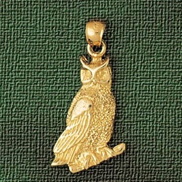 Owl Pendant Necklace Charm Bracelet in Yellow, White or Rose Gold 3066