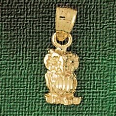 Owl Pendant Necklace Charm Bracelet in Yellow, White or Rose Gold 3076