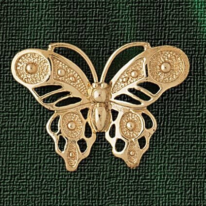 Butterfly Pendant Necklace Charm Bracelet in Yellow, White or Rose Gold 3089