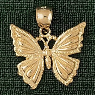 Dazzlers Jewelry Butterfly Pendant Necklace Charm Bracelet in Yellow, White or Rose Gold 3094, MPN:…