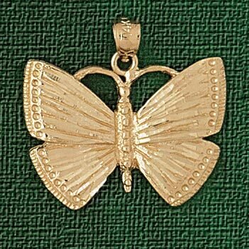 Butterfly Pendant Necklace Charm Bracelet in Yellow, White or Rose Gold 3102
