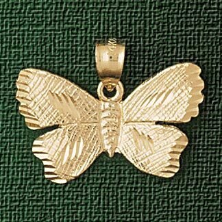 Butterfly Pendant Necklace Charm Bracelet in Yellow, White or Rose Gold 3104