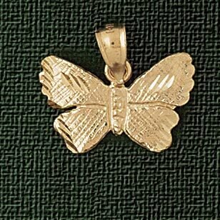 Butterfly Pendant Necklace Charm Bracelet in Yellow, White or Rose Gold 3105