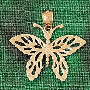 Dazzlers Jewelry Butterfly Pendant Necklace Charm Bracelet in Yellow, White or Rose Gold 3114, MPN:…