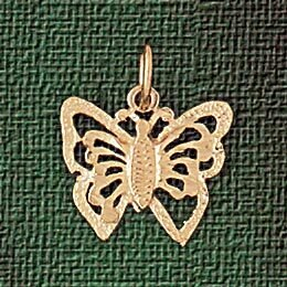 Dazzlers Jewelry Butterfly Pendant Necklace Charm Bracelet in Yellow, White or Rose Gold 3118, MPN:…