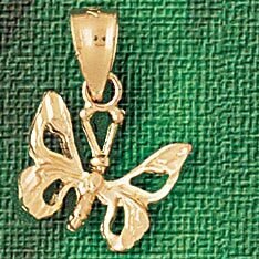 Dazzlers Jewelry Butterfly Pendant Necklace Charm Bracelet in Yellow, White or Rose Gold 3127, MPN:…
