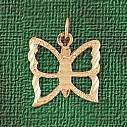 Dazzlers Jewelry Butterfly Pendant Necklace Charm Bracelet in Yellow, White or Rose Gold 3130, MPN:…