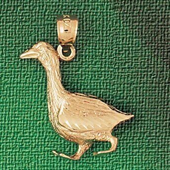 Duck Pendant Necklace Charm Bracelet in Yellow, White or Rose Gold 3135