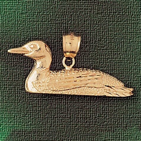 Duck Pendant Necklace Charm Bracelet in Yellow, White or Rose Gold 3136